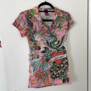 Vintage Ed Hardy polo top